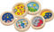 cama24com Geduldspiele Holz Kugel-Puzzle 6 Stück Mitgebsel Kindergeburtstag mit Palandi® Sticker