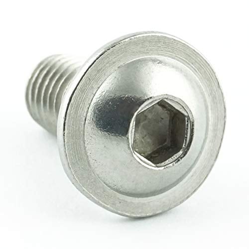 Eisenwaren2000,Viti a testa bombata M8x65 mm con esagono incassato e flangia (10 pezzi) – ISO 7380 viti a testa bombata con testa piatta e cintura – viti filettate – acciaio inox A2 V2A – antiruggine