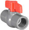 sourcing map PVC Kugelhahn Wasserversorgungsrohr Gewindeenden 3/4 Innendurchmesser Rot Grau