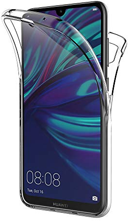 AICEK Hülle Compatible Huawei Y7 2019 360°Full Body Transparent Silikon Schutzhülle für Huawei Y7 2019 Case Durchsichtige TPU Bumper Y7 2019 Handyhülle (6,26 Zoll)