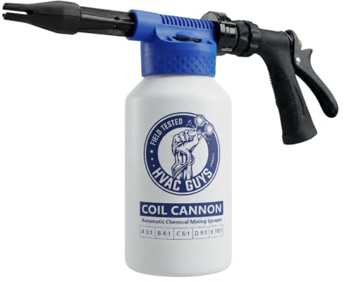 HVAC Guys Coil Cannon | AC Coil Cleaner Automatic Foaming Mixing Sprayer | Compatible with All Cleaners & Chemicals | 5 Dilution Ratios