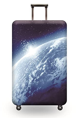 Anawakia Kofferhülle Elastisch Kofferhülle Kofferschutzhülle Gepäck Cover Reisekoffer Hülle Kofferschutz Luggage Cover Gepäckabdeckung Kosmisches Sternenhimmelmuster (Erde,M 22-24 Zoll)