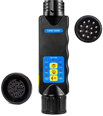 SPARKMOTO Comprobador de iluminación 13 Pines,12V Comprobador de Luces,Comprobador Enchufe Remolque 13 Pines, Comprobador Luz Remolque,Comprobador 7 Pines para Caravana, RV, Camión(SKT13)