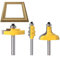 SYJY-SHOP 3pcs Picture Frame/Molding Router Bit, 1pcs Stepped Rabbet Router Bit + 2pcs Architectural Molding Router Bit 8mm Shank Trimming Wood Milling Cutter (Cutting Edge Length : 3PCS)
