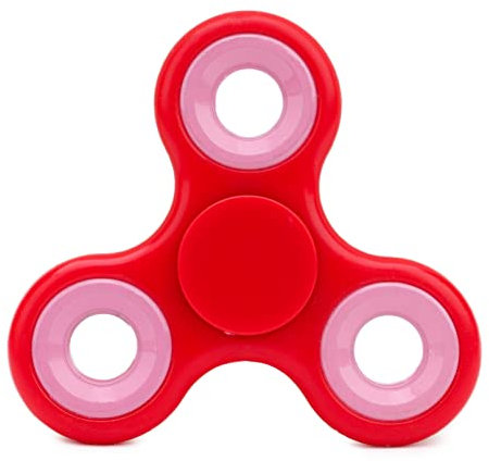Toyland® Fidget Hand Spinner - Soulagement du Stress et de l'anxiété - Couleurs Assorties (Anneaux Rouges et Roses)