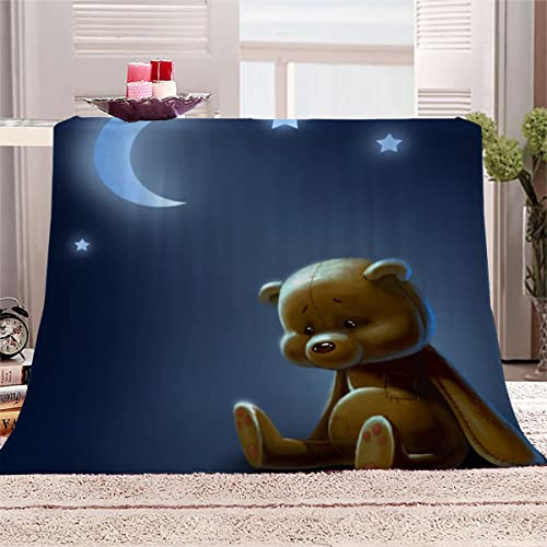 VIROGE Kuscheldecke Erwachsene 180x220 cm Cartoon-Tiere Weiche Flauschige Flanelldecke mit Muster 3D Effekt Decke Microfaser Wohndecke Kawaii Bär Tagesdecke Sofadecke Couchdecke TV-Decken