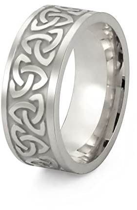 SIPURIS Keltischer Dreifaltigkeitsknoten-Ring, Hexenknoten, irischer Triquetra-Knoten, Spinner-Ring, Edelstahl, nordischer Wikinger-Ring, Schmuck für Männer, Frauen, 11, Edelstahl (Silber2, 9)