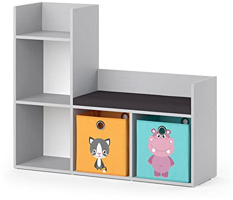Vicco Kindersitzbank Luigi, Grau, 107.2 x 88.6 cm mit 2 Faltboxen Opt.2