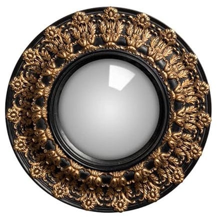 CHEHOMA Miroir Convexe Noir décor doré 33cm