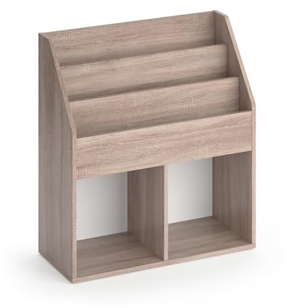 Vicco Bücherregal Luigi, Regal für Bücher, Sonoma, 72 x 79 cm mit 2 Faltboxen