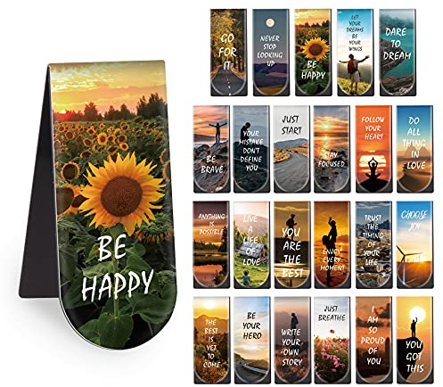 Agoer 46 Stück Magnetische Lesezeichen, Inspirierende Zitate Magnetlesezeichen Seiten Clips Positive Lesezeichen Personalisiert, Landschaften Bookmarks für/Schüler/Lehrer/Schule/Büro