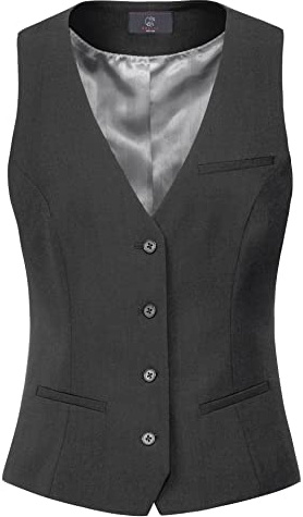 GREIFF Damen-Weste RF Premium Regular Fit, 4-Knopf, 2 Leistentaschen, 1 Brustleistentasche, 1 Innentasche, Stoffrücken, Farbe: Anthrazit, Größe: 36