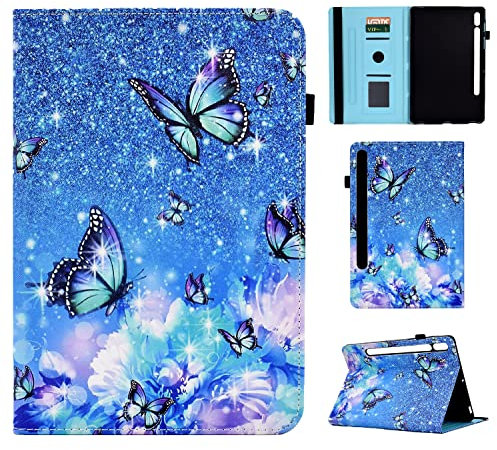 Vaitasy Funda para Samsung Galaxy Tab S7 (SM-T870/T875) S8 2022 (SM-X700/X706), Ligera Tableta Protectora Carcasa con Auto Sueño/Estela Cover Galaxy Tab S8 11 - Mariposa
