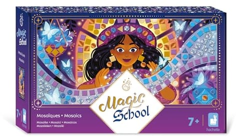 Janod - Mosaikset aus Schaumstoff - Thema Hexen und Zauberer - Magic School - 3 Bilder - Kreativset für Kinder - Förderung der Feinmotorik und Konzentration - Ab 7 Jahren - J09150