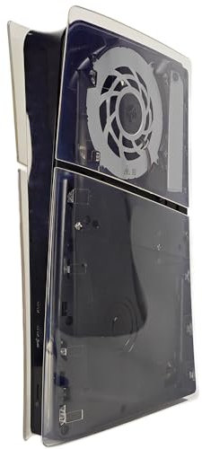 Szaerfa Plaques de Protection de Console pour PS5 Slim,Plaques latérales de Remplacement Anti-Rayures pour Sony PlayStation 5 Slim Face de Protection Accessoires (Version numérique-Transparent)