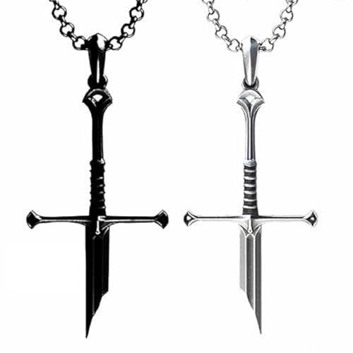 Generic Silver-plated Broken Sword Pendant, Broken Sword Necklace, Silver Cross Necklace, New Lord Necklace, Gift For Boy/Men