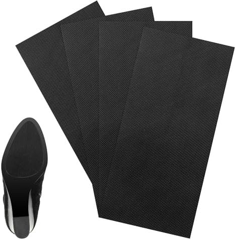 UKOFEW 4 Stück Anti Rutsch Sohle,25x10cm Schuhsohlen Protektoren,Gummisohlen zum Aufkleben,Rutschhemmung und Geräuschreduzierung,für die Meisten Schuhsohlen Geeignet(Schwarz)