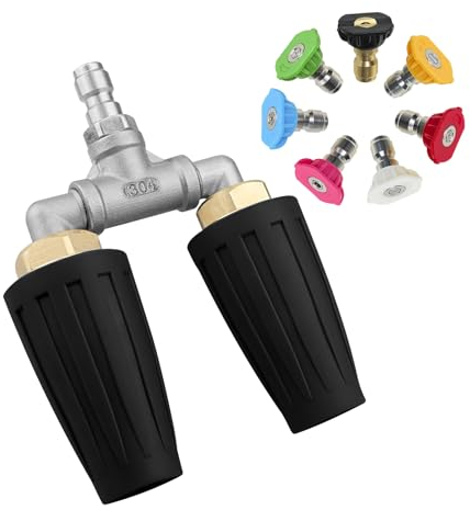 SWTHM Ugello turbo da 4000 psi, doppio ugello turbo rotante a 360°, ugelli per idropulitrice da 4-6 GPM, ugello turbo a connessione rapida, accessorio per pistola per idropulitrice (1 ugello con 7