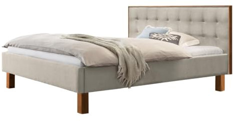Hasena Polsterbett Noah 25 Wildeiche | Stoff beige 140x200