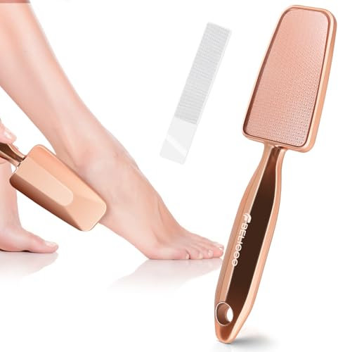 BELICOO Nano-Glass Foot File and Callus Remover, Pedicure Tool for Dead Skin Removal, Double Side Portable Foot Care Scraper Tool, Can Be Used on Wet or Dry Feet (Rose Gold)