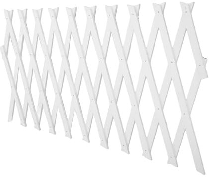 SEWOART Clôture De Jardin en Treillis Bois Extensible Treillis pour Plantes Grimpantes D'extérieur Et Intérieur Panneau Mural Blanc H44 Réglable pour Balcon Et Terrasse