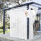 PONY DANCE Outdoor Vorhang Wasserdicht 1er Set H 274 x B 254 cm Outdoor Gardinen Weiss Transparent Pavillon Vorhänge mit Abnehmbaren Schlaufen Outdoorvorhang Terrasse