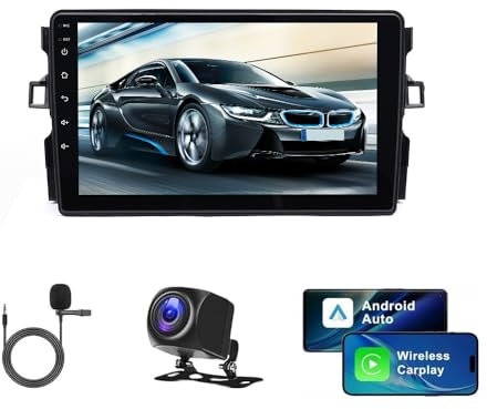 4G+64G Android 14 Car Stereo Radio for Toyota Auris E150 2006-2012 9 Inch Double Din Wireless Carplay Android Auto Car Stereo MP3/MP4 Player w/AHD Backup Camera Mic Mirror Link Bluetooth FM/RDS SWC
