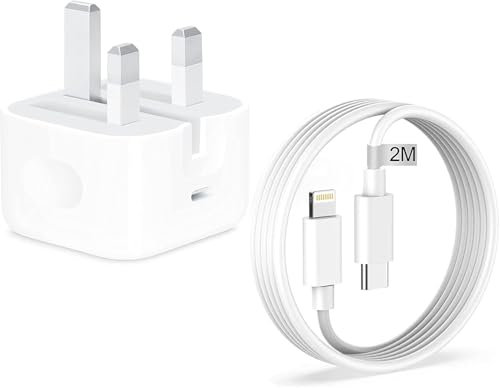 iPhone Fast Charger,for Apple 20W PD USB-C Power Adapter [MFi Certified] UK Wall Charging with 6.6FT Type-C to Lightning Cable for iPhone 14/14 Plus/14 Pro/14 Pro Max/13 12 11~7,for AirPods etc