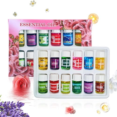 Ätherische Öle Für Diffuser, 12 Duftöl Mischungen Im Set, Wasserlösliche Langanhaltende Raumdüfte 3ml Beruhigender Lufterfrischer Für Kerzenherstellung Seife Entspannung