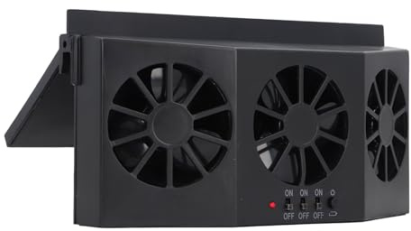 FAUOSWUK Ventola di Scarico a Energia Solare per Auto con Tre Prese D'aria, Ventola Ventilazione Ventilazione del Veicolo, di Raffreddamento del Radiatore, Raffreddamento per Auto Senza