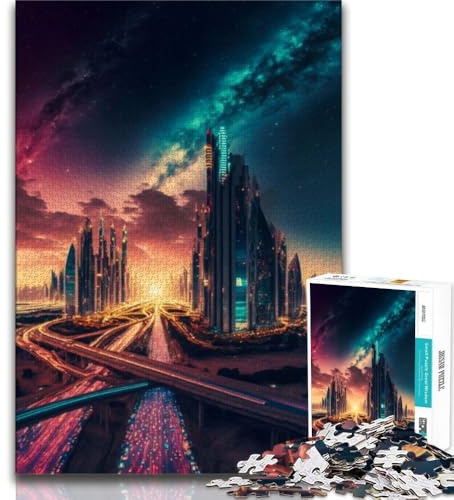 Puzzles für Teenager Smart City Milky Way-Puzzles für Teenager, Zeitvertreib zu Hause mit vollständig ineinandergreifenden, zufällig geformten Teilen (Größe 38x26cm)