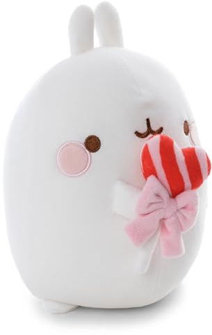 NICI Kuscheltier MOLANG mit Lolli 24cm in Geschenkverpackung - weiß - 62785 | Stofftier aus weichem Plüsch, niedliches Plüschtier zum Kuscheln und Spielen, für Kinder & Erwachsene, tolle Geschenkidee