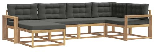 vidaXL Outdoor-Sofagarnitur 5 pcs Weiß und Anthrazit Polyester, Patio-Sofa, Moderne Outdoor-Sitzgruppe, langlebige Gartenmöbel, wetterfest für die Lounge im Garten