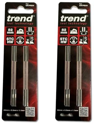 Twin Pack of Trend Planer Blade Set x 2 82mm fits Makita Dewalt Bosch - CR/PB29