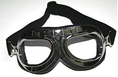 ATO 104 Chrom Fliegerbrille für Oldtimer Motorradbrille Retro Brille