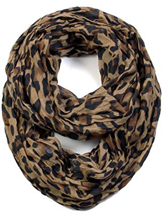 Scarf& Scarfand's Classic Leopard Print Infinity, Ein Klassiker - Braun, Einheitsgröße