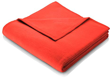 Plaid Kuscheldecke Sofadecke Wohndecke Überwurf Tagesdecke - Biederlack - Colour Cotton - koralle - Rot - 150x200 cm