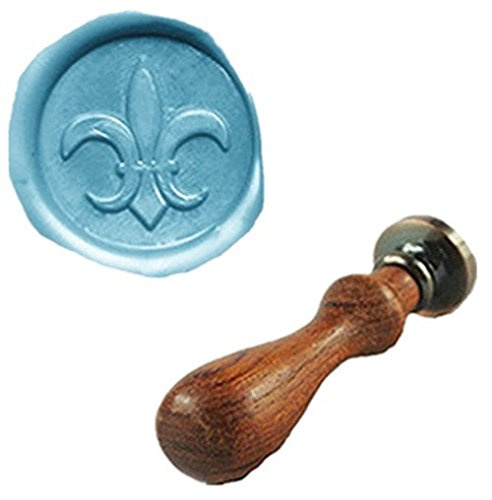 Vintage Fleur-de-lis Custom Picture Logo Wedding Invitation Wax Seal Sealing Stamp Rosewood Handle Set by MDLG