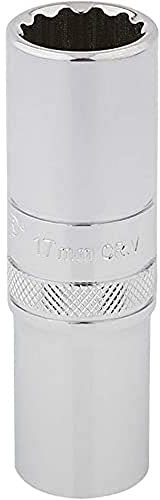 Draper 33735 1/2 Square Drive Hi-Torq 12 Point Deep Socket, 17mm Size