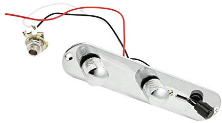 Telecaster Volume Control,Telecaster Volume Control Plate,Telecaster Control Plate, 3 Way Switch Loaded Tele Switch Control Plate Geladen Verchromt Metall Prewired Tele-Gitarre