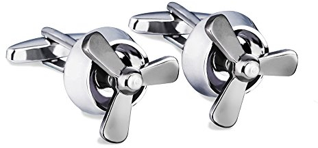 BagTu Flugzeug Propeller Manschettenknöpfe Set, 2 Stück Flugzeug Flugzeuge Fan Blade Manschettenknöpfe mit Geschenkbox