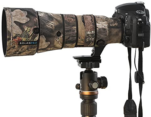 ROLANPRO Copriobiettivo mimetico per Nikon AF-S 500 mm F5.6E PF ED VR, custodia protettiva impermeabile #23