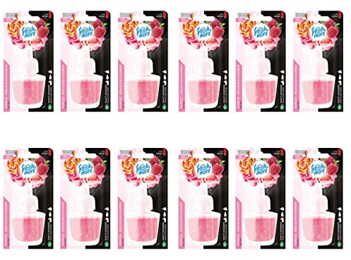 Fresh & More Nachfüllflakons für Duftstecker (12er Pack) Himbeere-Rosa Blumen & Bonbon, 19ml