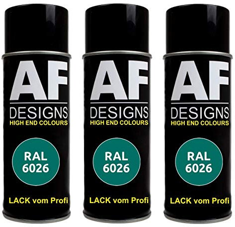 Alex Flittner Designs 3x RAL Lackspray Autolack Buntlack Spraydose RAL6026 OPALGRUEN matt