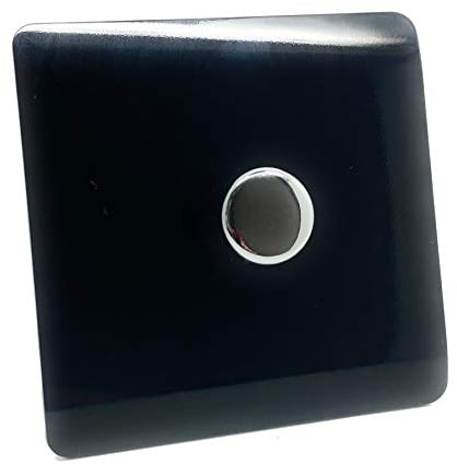 Trendi Artistic Modern Glossy Tactile 1 Gang 2 Way 120w LED Dimmer Switch Piano Black