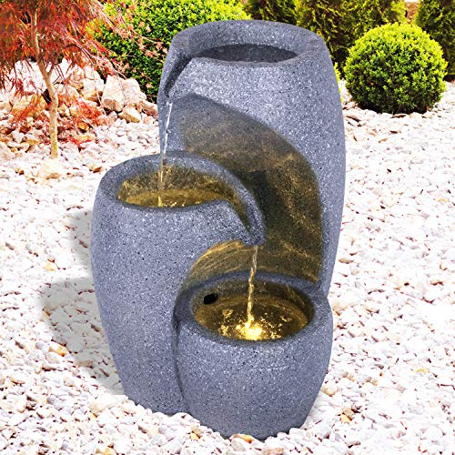 Gartenbrunnen Brunnen Zierbrunnen Zimmerbrunnen Springbrunnen Brunnen 230V Wasserfall Wasserspiel für Garten, Gartenteich (Wasser-SÄULE)