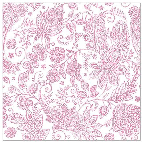 PAPSTAR Servietten ROYAL Collection 1/4-Falz 40 cm x 40 cm Fuchsia Paisley 88748 Premiumservietten Ornaments stoffähnlich Gute Faltbarkeit, 250 Stück