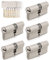 GERCAR Pro 5x Schließzylinder 35/35 gleichschließend Set 5 Profilzylinder inkl. 25 Schlüssel - 70 mm Türschloss Zylinderschloss 5er Zylinder - Länge: 70mm, A:35 B:35 - Messing matt massiv