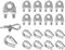 Sweieoni 10 Pièces Serre-câbles M6 Serre Cable Inox Clip de Câble Métallique Selle de Pince de Serrage avec 10 Pièces Dé à Coudre pour 6mm Câble Métallique