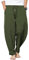 AUDATE Herren Hosen Baumwoll Leinenhose Sommer Strandhose Kordelzug Yoga Hose Armeegrün XL